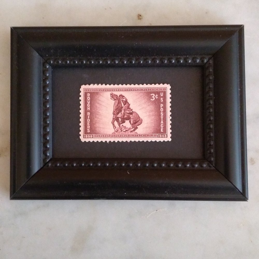 Desktop Stamp Art - Genuine Mint Vintage US Postage Stamp (1948) Rough Riders